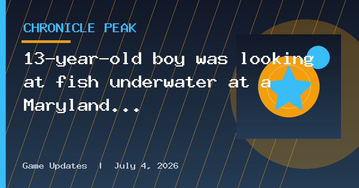 13-year-old boy was looking at fish underwater at a Maryland state park