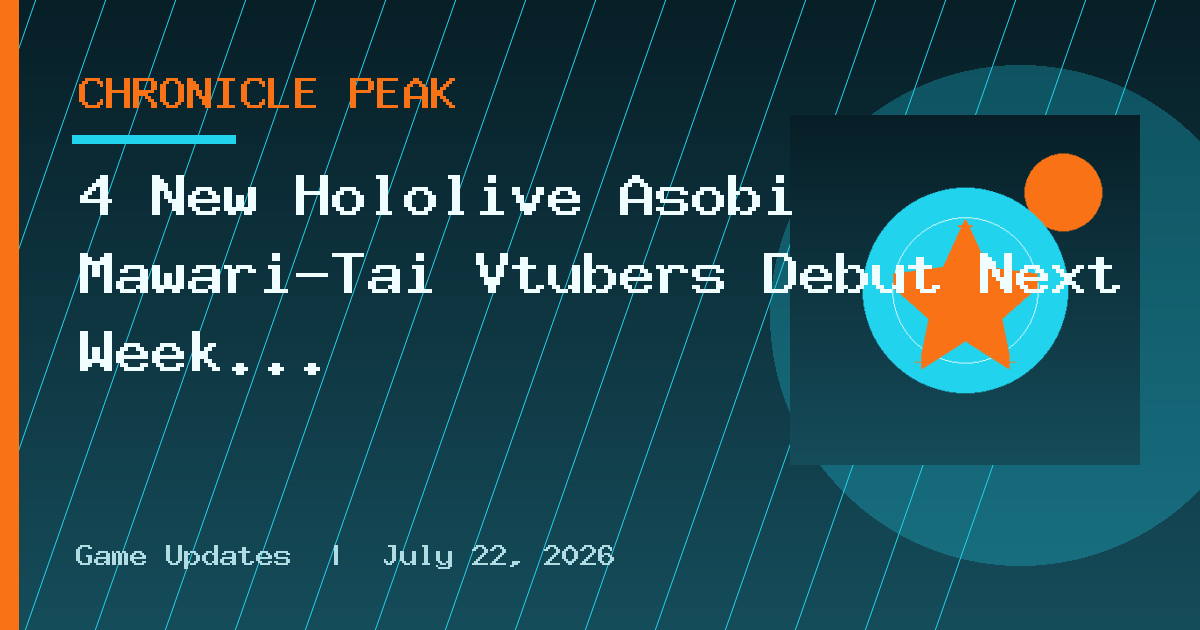 4 New Hololive Asobi Mawari-Tai Vtubers Debut Next Week