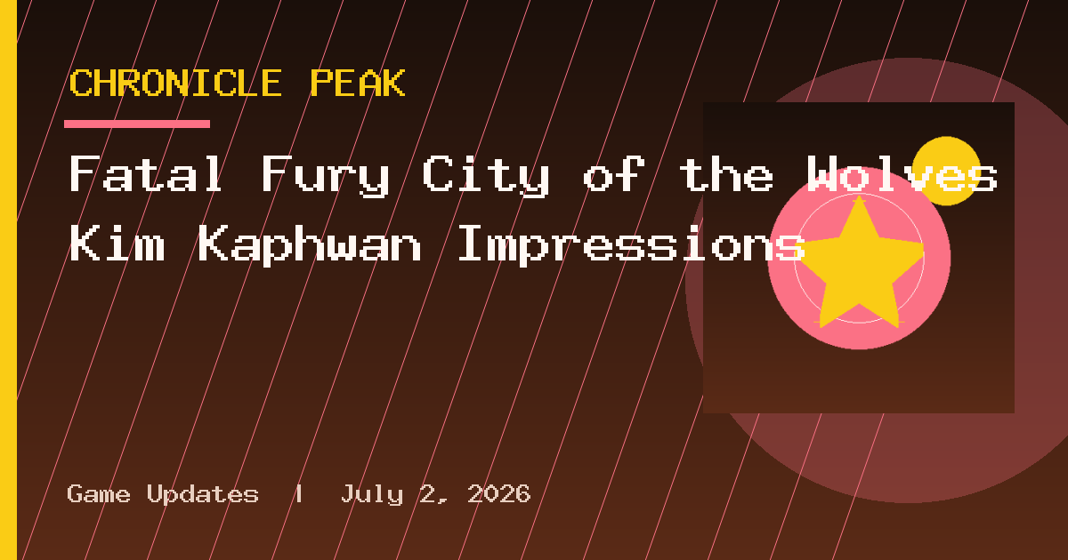 Fatal Fury City of the Wolves Kim Kaphwan Impressions