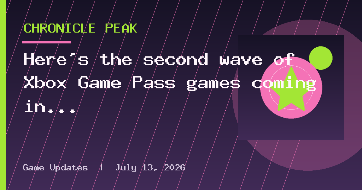 Here's the second wave of Xbox Game Pass games coming in September