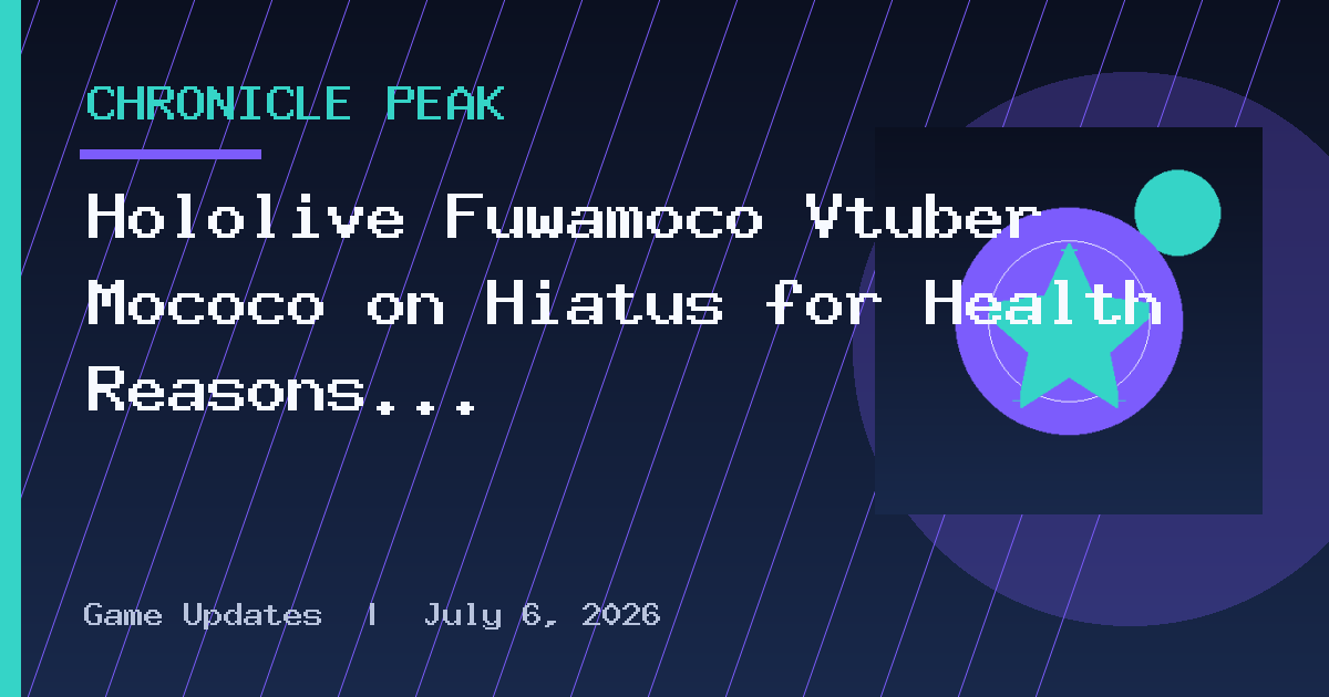 Hololive Fuwamoco Vtuber Mococo on Hiatus for Health Reasons