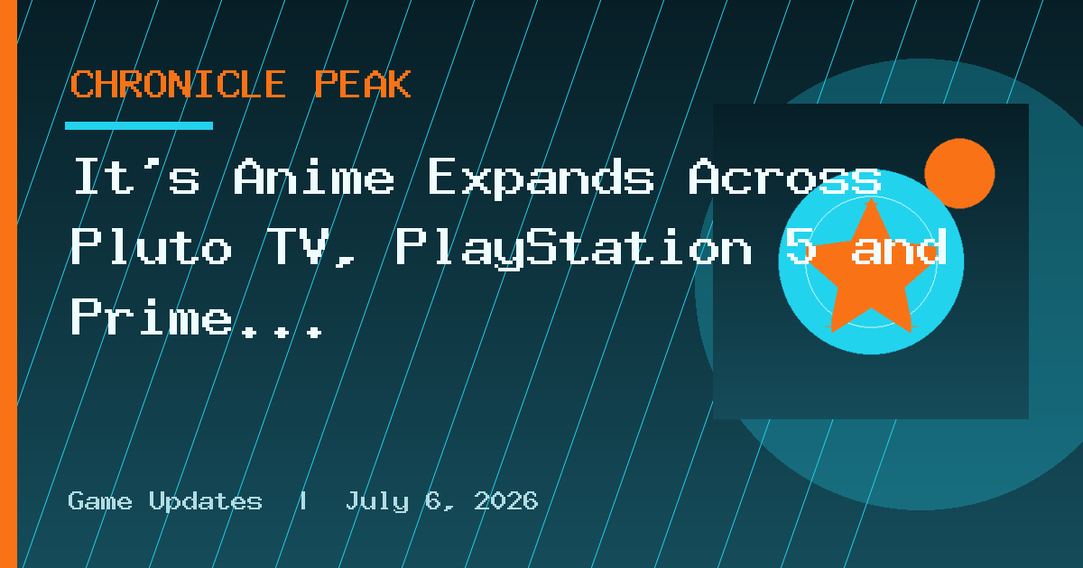 It’s Anime Expands Across Pluto TV, PlayStation 5 and Prime Video with New