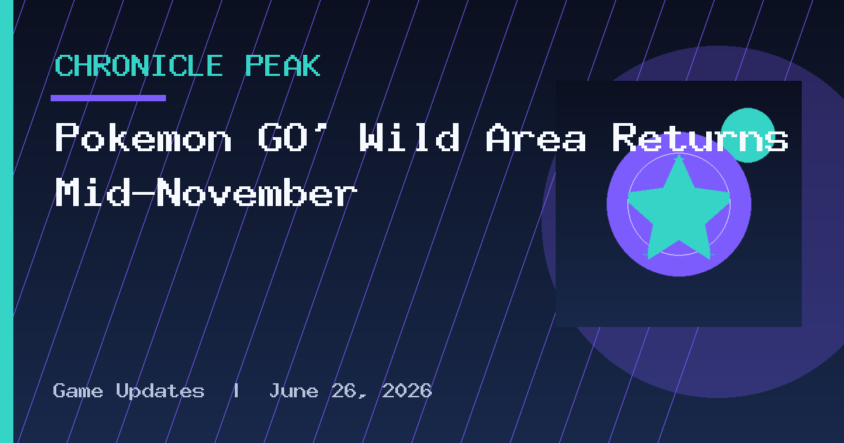 Pokémon GO’ Wild Area Returns Mid-November