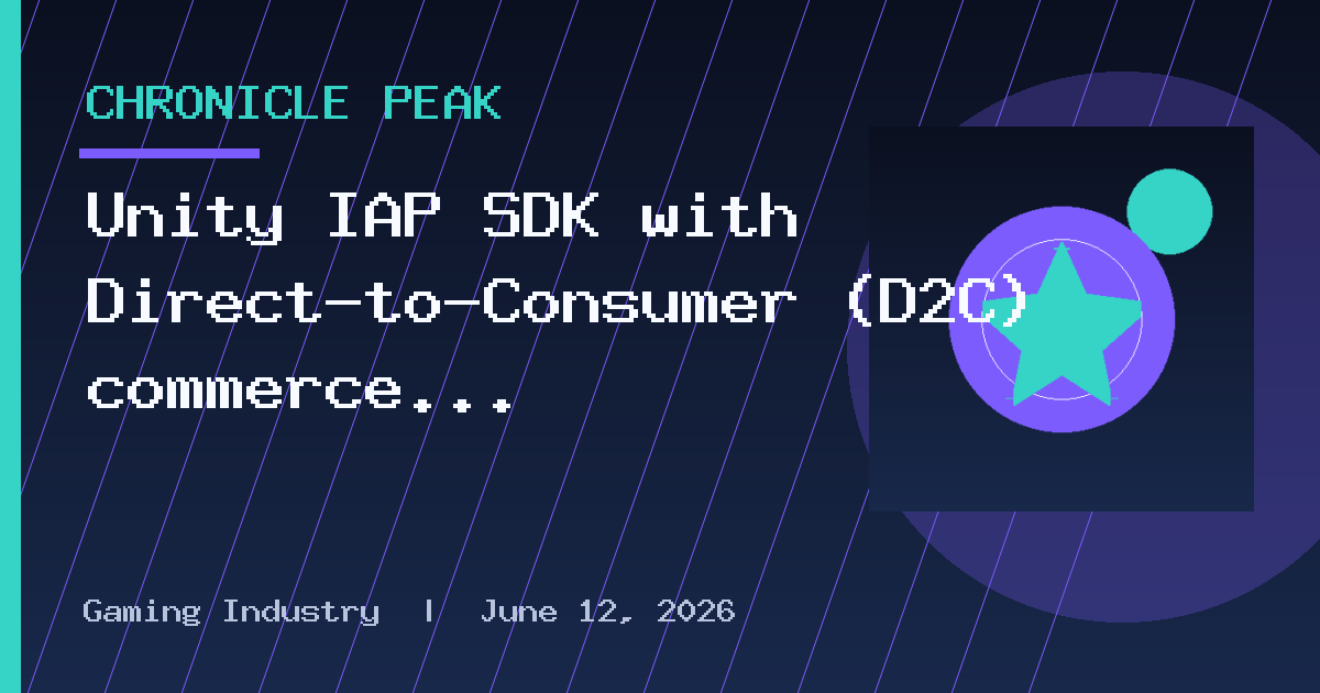 Unity IAP SDK with Direct-to-Consumer (D2C) commerce